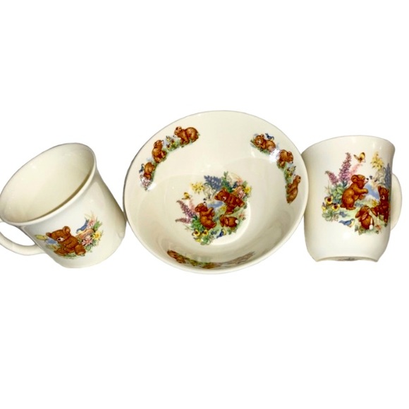 royal kent Other - ROYAL KENT $150 TODDLER made in England child’s fine China bowl & 2 cups lot